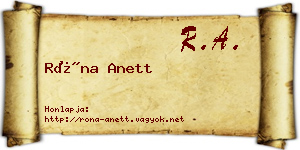 Róna Anett névjegykártya